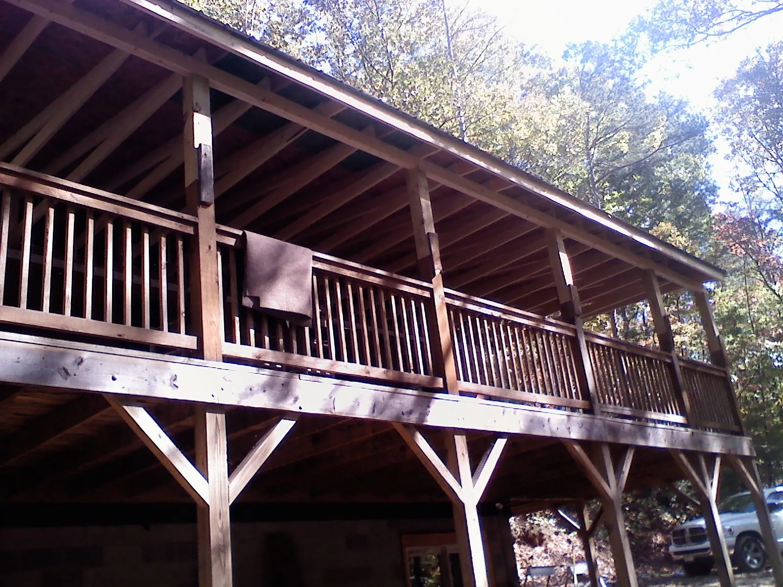 Timber framing under a new elevated porch and deck — Roof Leak Repair in Chrisney by Roofing Brothers